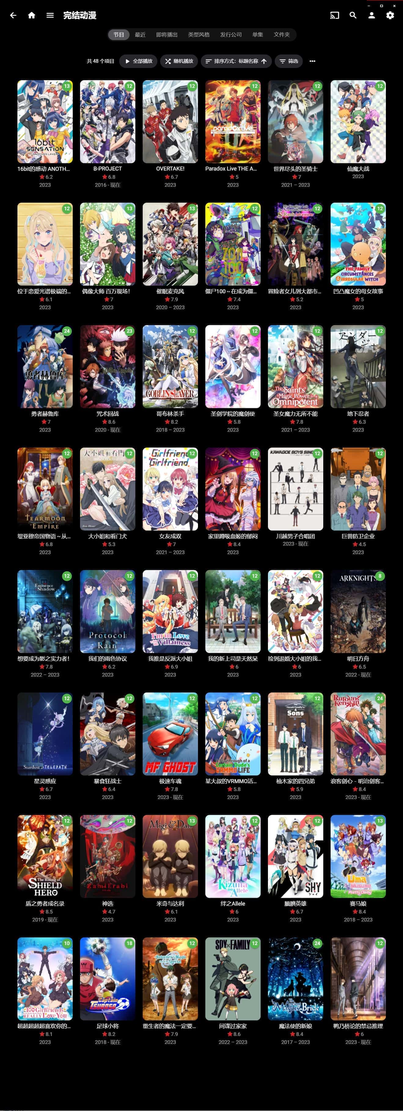 2023年冬季完结动漫